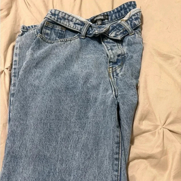 Missguided jeans Women's Blue Fold Over Straight Leg Jean size 4 - Picture 8 of 8